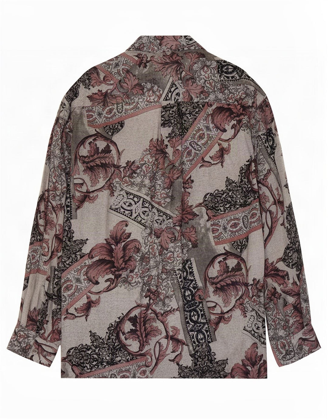 Camicia Hatico Uomo Fantasia Astratta Viscosa Grigio Medio