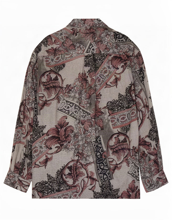 Camicia Hatico Uomo Fantasia Astratta Viscosa Grigio Medio