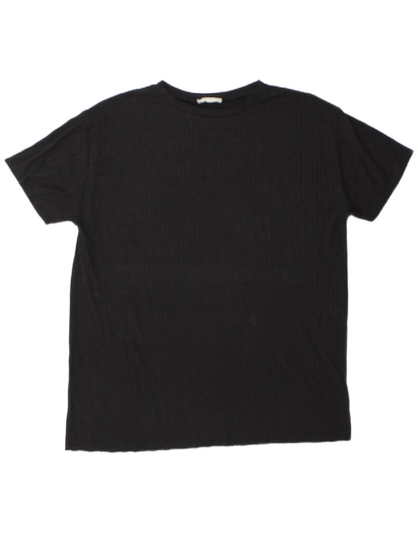 T-shirt oversize da donna Zara UK 14 poliestere nero medio
