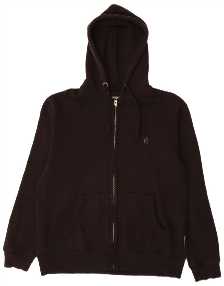 Maglione con cappuccio e zip da uomo French Connection grande in cotone nero