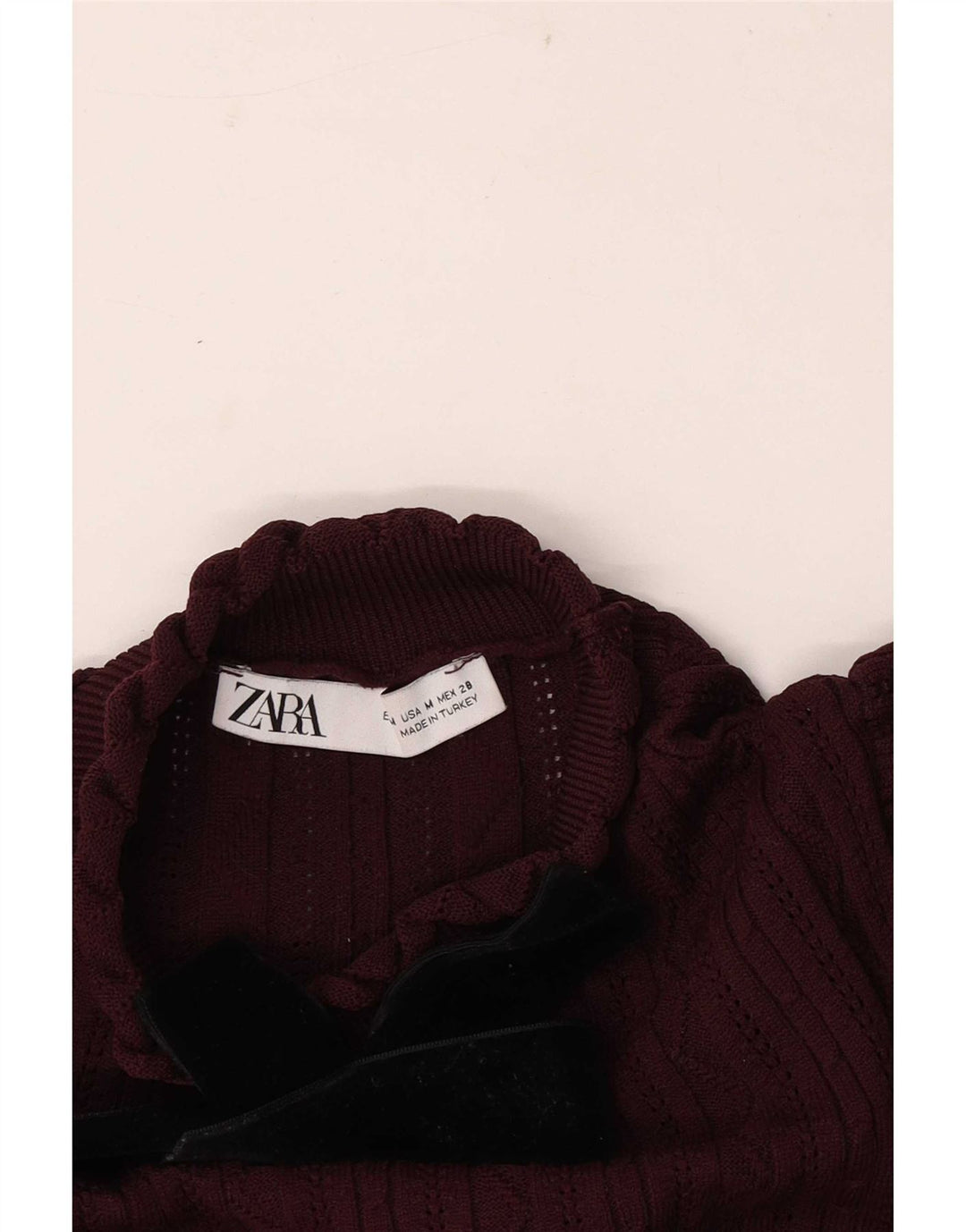 Camicetta a maniche lunghe da donna Zara UK 12 Bordeaux medio