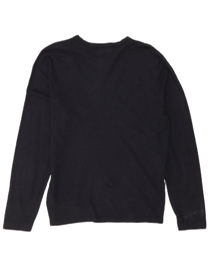 Maglione Zara da uomo con scollo a barca in viscosa blu navy medio