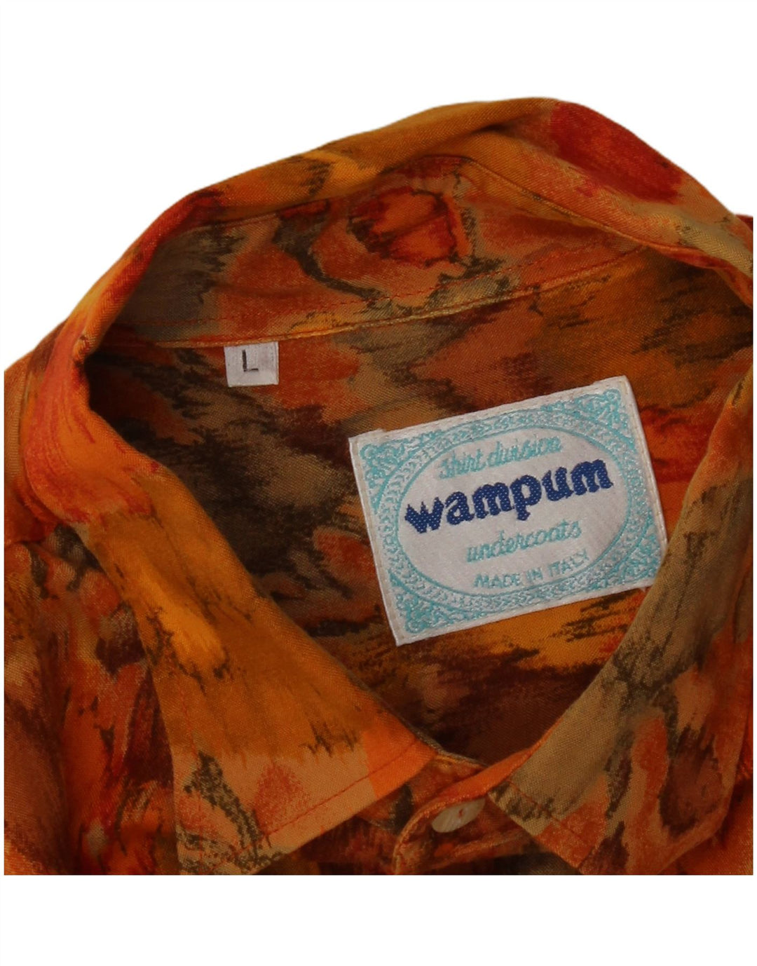 Camicia a maniche corte da uomo Wampum grande floreale arancione