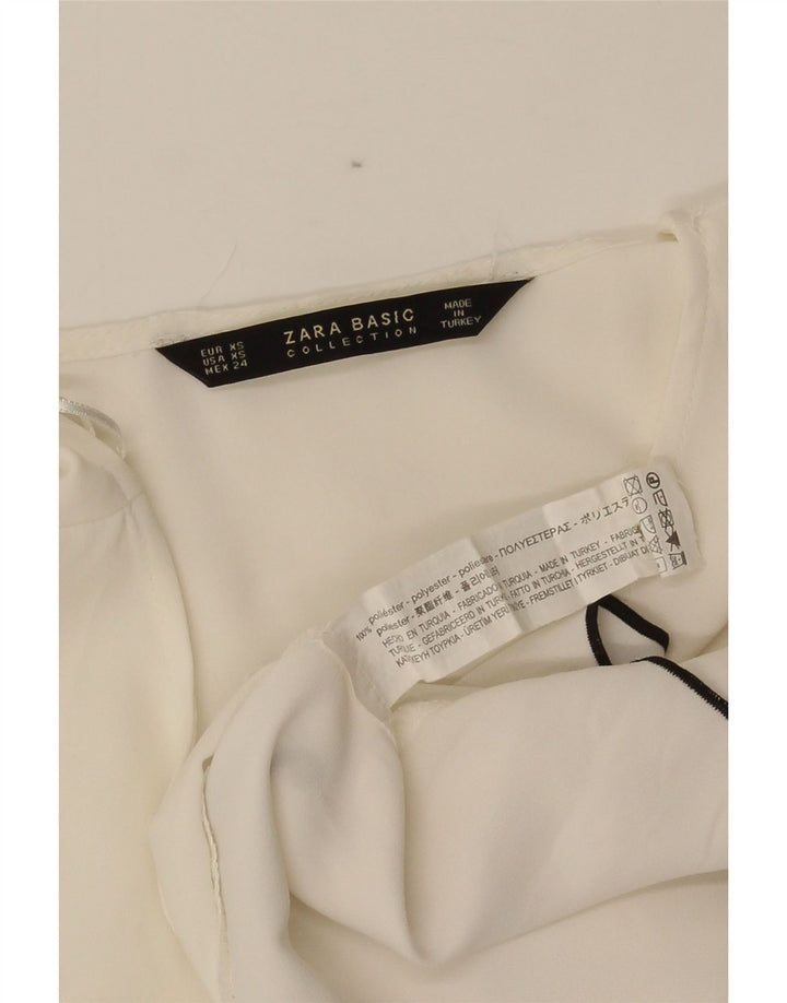 Top Zara da donna con maniche a 3/4 UK 6 XS poliestere bianco