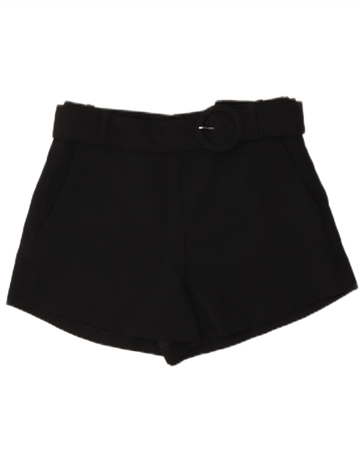Pantaloncini chino a vita alta da donna Zara piccoli W26 poliestere nero
