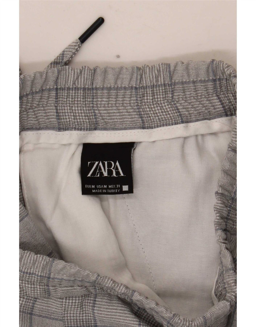 Pantaloni chino slim da uomo Zara medi W31 L28 pied de poule grigi