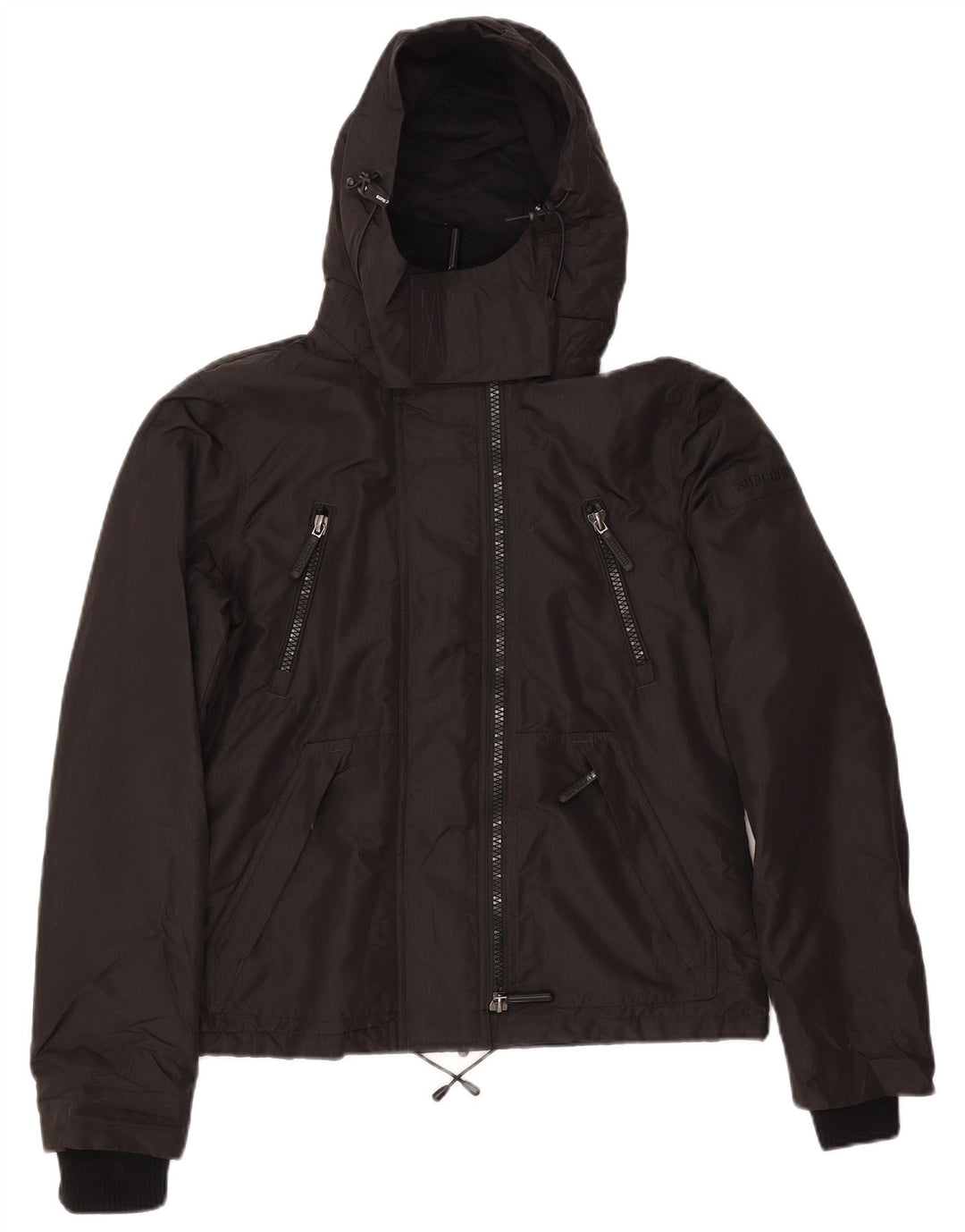 Giacca a vento con cappuccio da donna Superdry UK 12 media nera