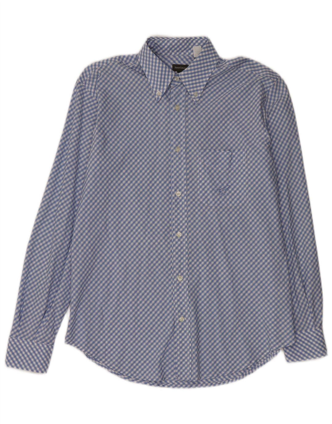 HENRY COTTONS Camicia da uomo taglia 40 cotone a quadretti blu medio