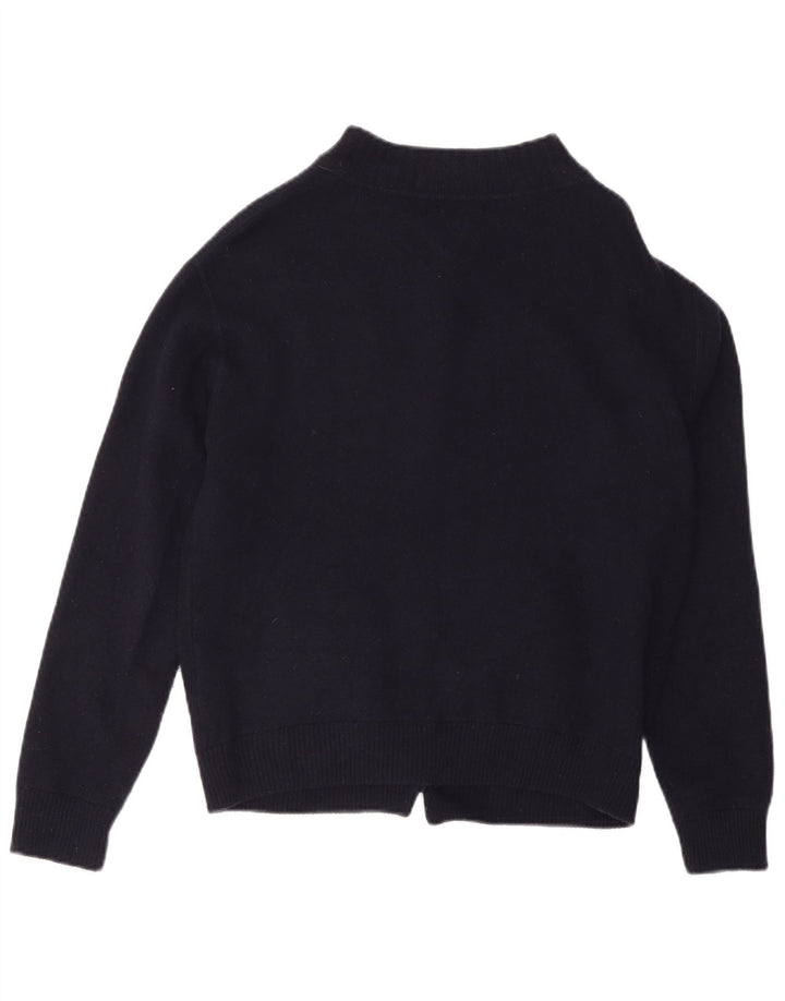 MASSIMO DUTTI Maglione cardigan aperto da donna UK 14 Medio Blu Navy