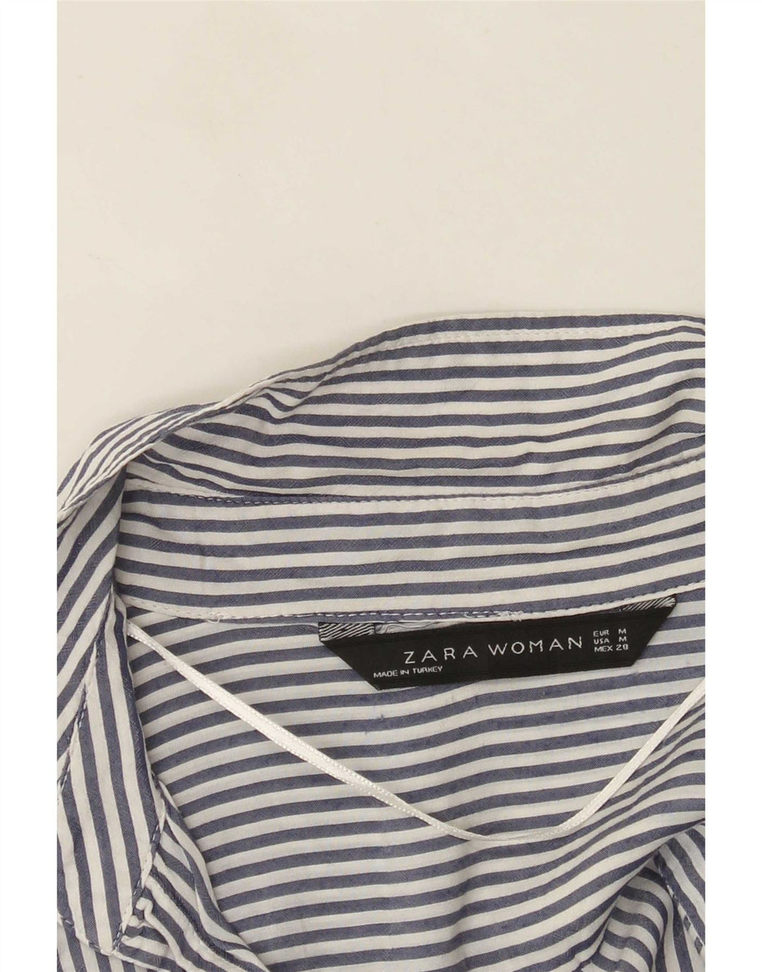 Camicia Zara da donna UK 14 gessato blu navy medio