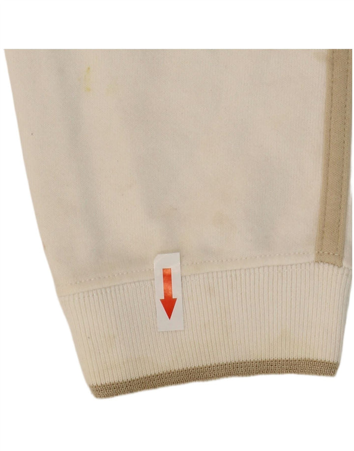 Felpa da donna con collo con zip Champion, maglione UK 14, cotone bianco medio