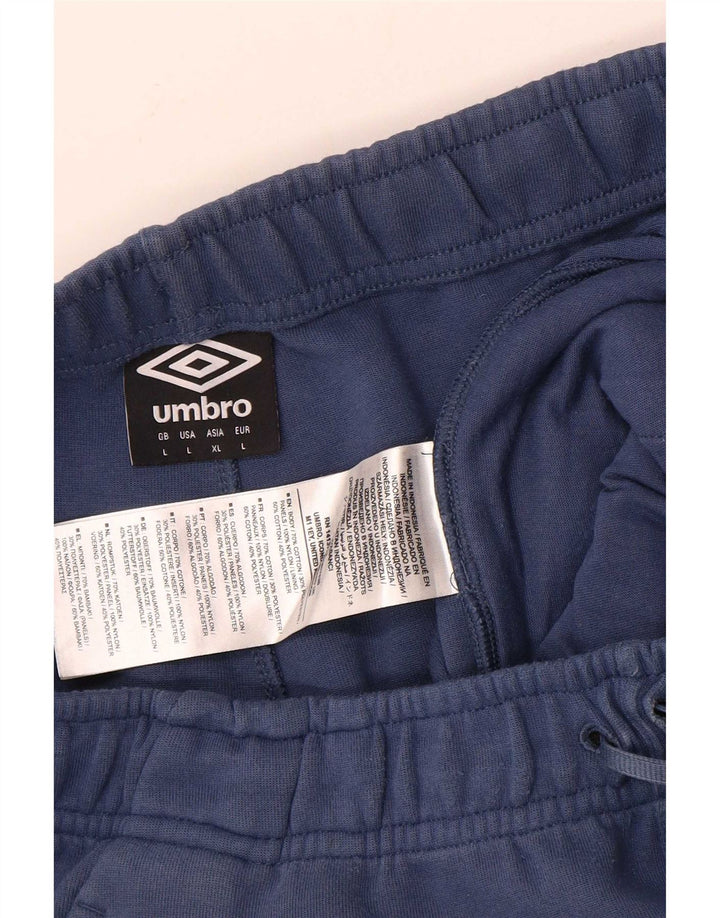 Pantaloni da tuta cargo Umbro da uomo, pantaloni da jogging, grandi, in cotone blu