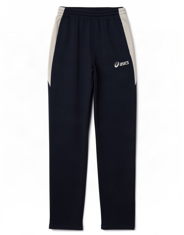 Pantaloni da tuta da uomo Asics Small in poliestere color block blu navy