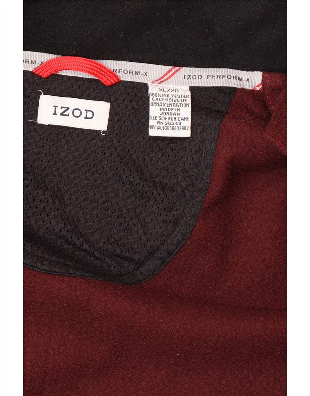 Giacca in pile da uomo Izod UK 42 XL Poliestere color block bordeaux