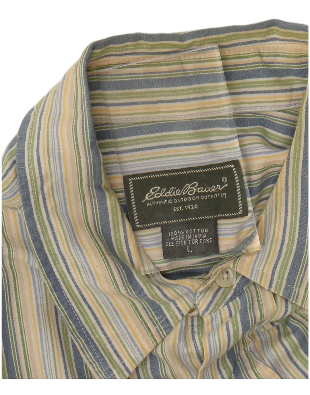 EDDIE BAUER Camicia da uomo in flanella di cotone a righe grandi multicolore