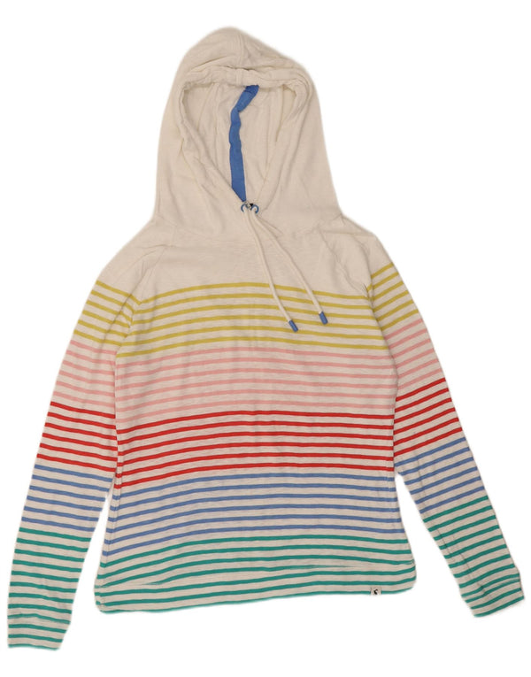 Felpa con cappuccio da donna Joules UK 14 Cotone a righe multicolore medio