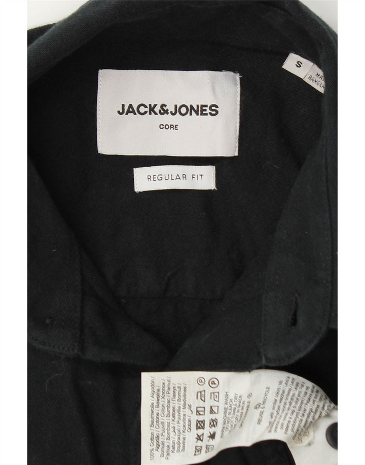 Camicia a maniche corte vestibilità regolare da uomo Jack & Jones piccola in cotone nero