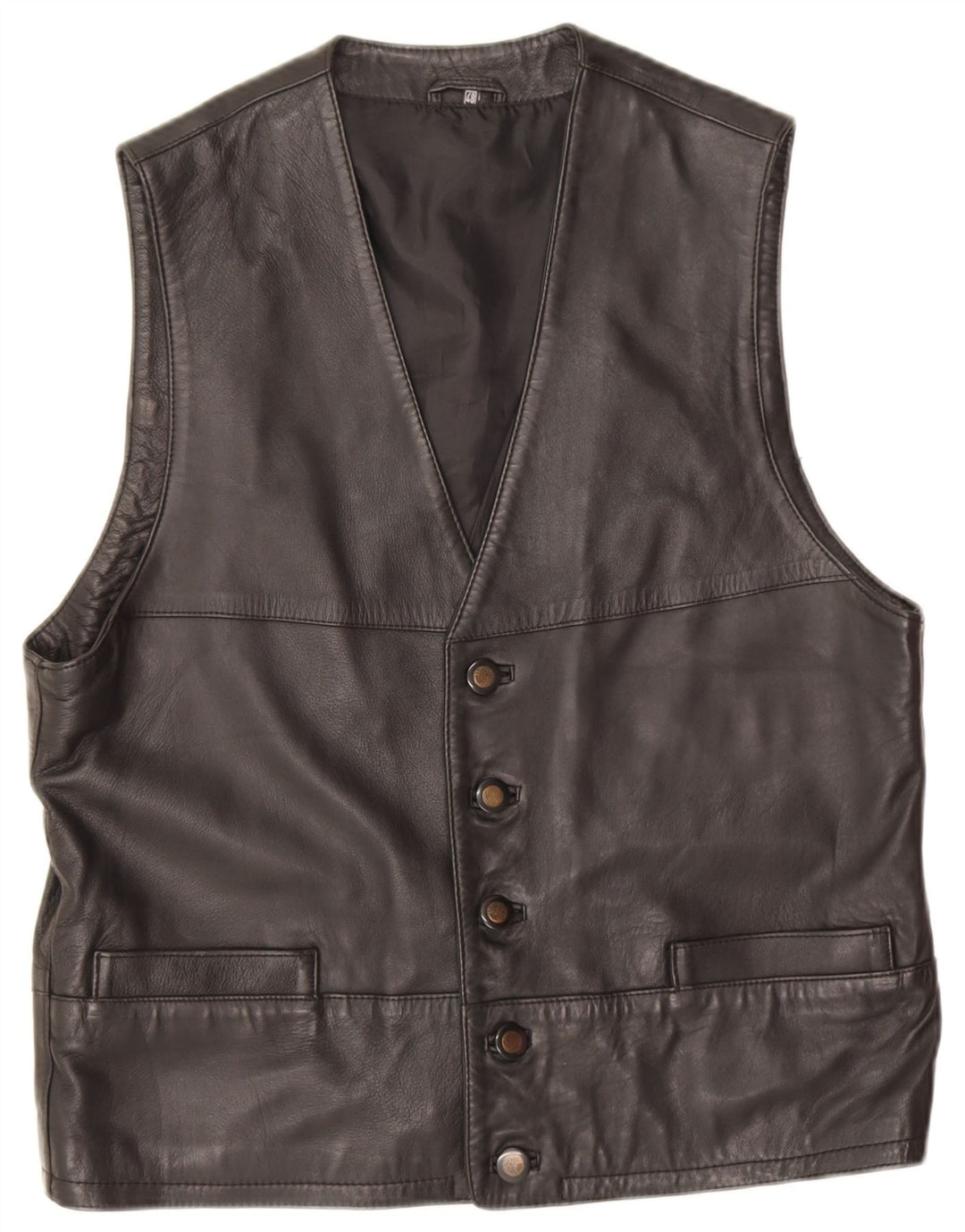 Gilet in pelle da uomo Gurtex IT 48 medio in pelle nera