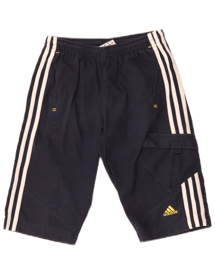Pantaloncini cargo Adidas da ragazzo 9-10 anni W24 blu navy in cotone