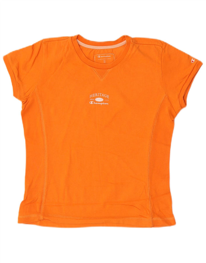 T-shirt Champion da donna Heritage Classics UK 12 cotone arancione medio