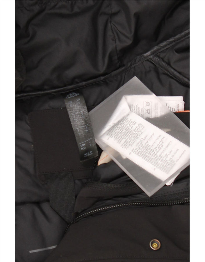 Cappotto imbottito con cappuccio da uomo Adidas UK 38 nylon nero medio