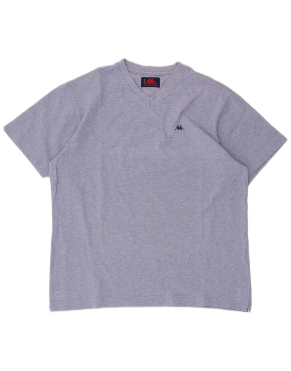 T-shirt Kappa da uomo a maniche corte Top Large in cotone blu