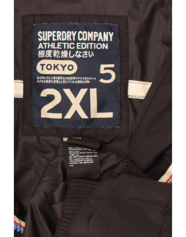 Giubbotto bomber con cappuccio da uomo Superdry UK 46 2XL nylon nero