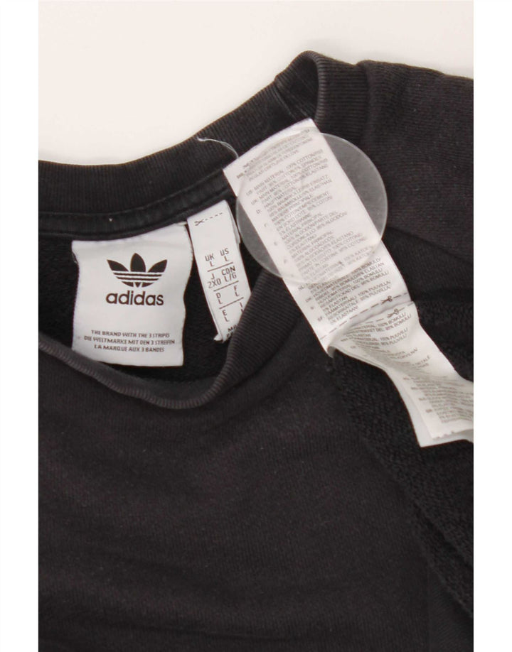 Felpa Adidas Uomo Maglione Grande Cotone Nero