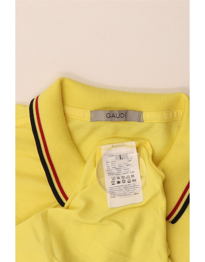 Polo da uomo GAUDI grande in cotone giallo