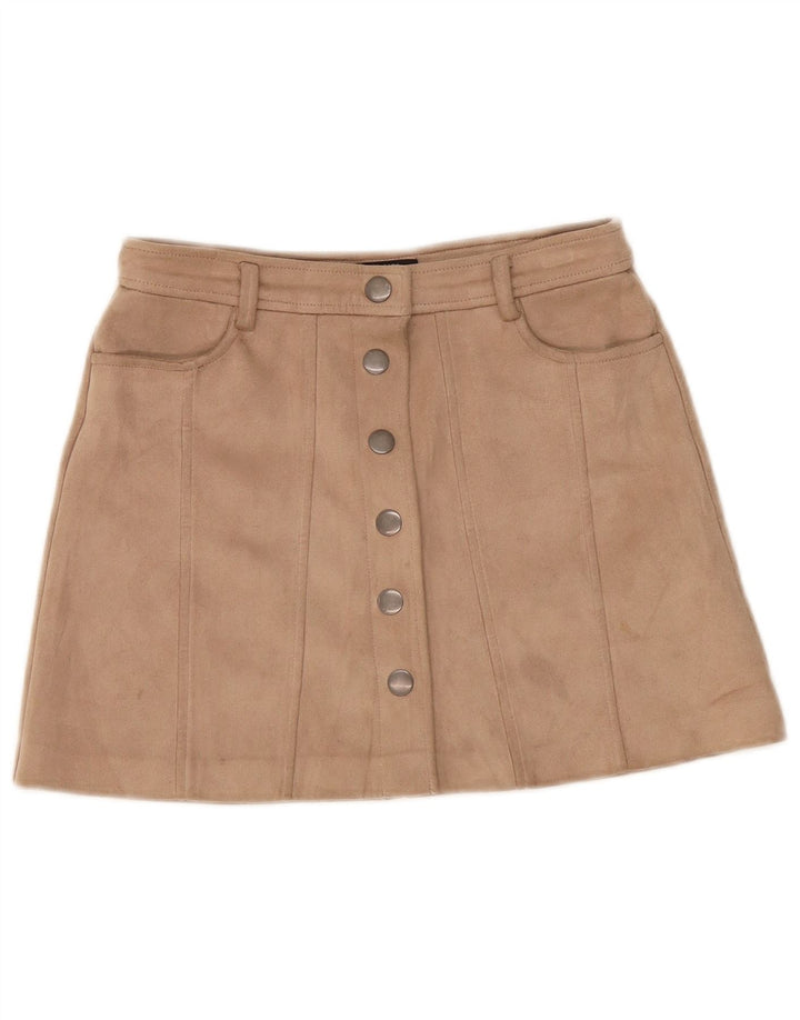 Minigonna Zara da donna piccola W27 poliestere marrone