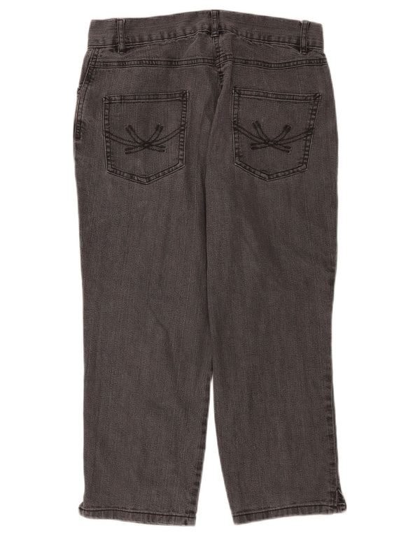 Jeans Capri da donna Marks & Spencer UK 10 piccoli W28 L21 cotone nero
