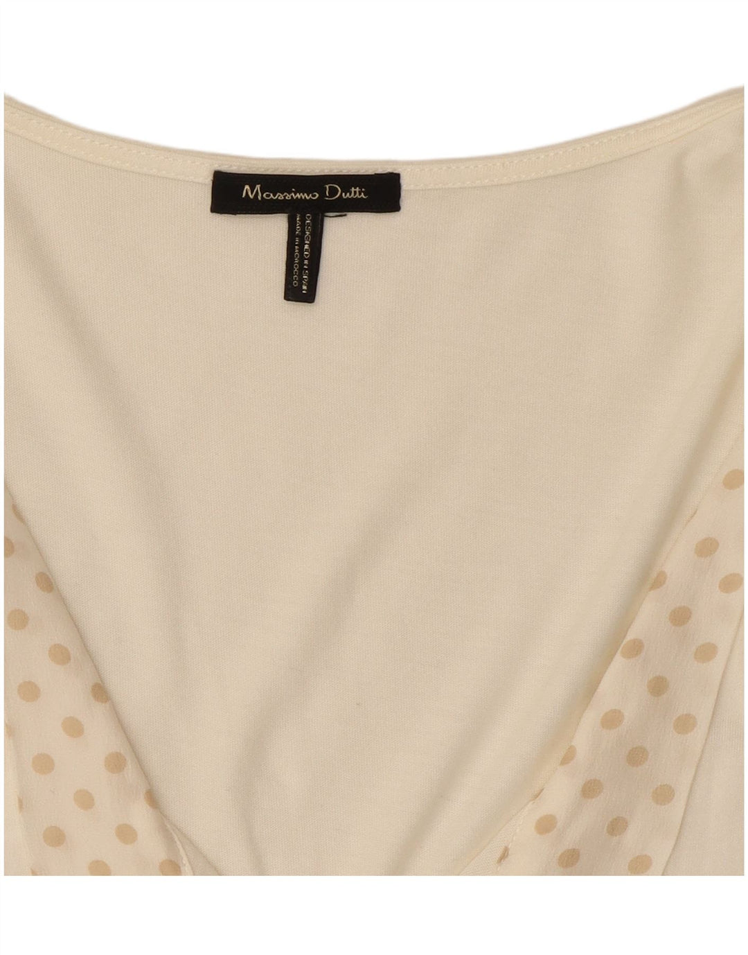 Massimo Dutti Camicetta senza maniche da donna Top UK 12 Medium White Pois