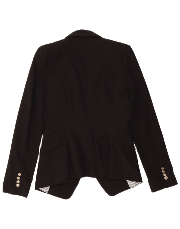 Giacca Blazer a 1 Bottone ZARA da Donna UK 10 Piccola in Poliestere Nero