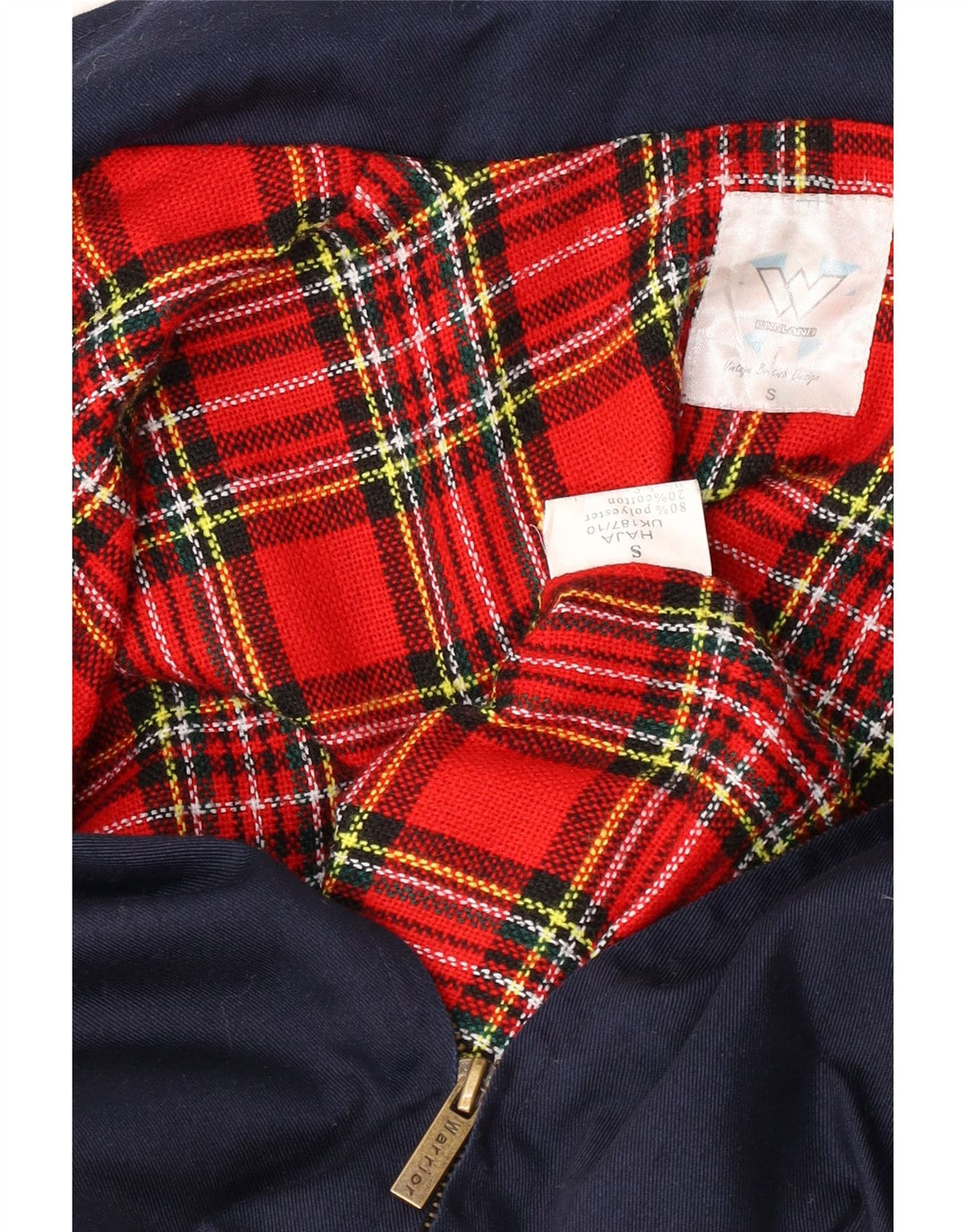 Giubbotto bomber vintage da uomo UK 36 piccolo poliestere blu navy