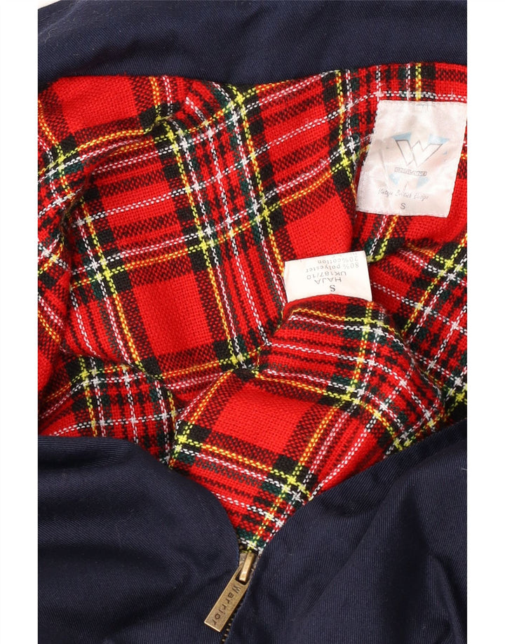 Giubbotto bomber vintage da uomo UK 36 piccolo poliestere blu navy