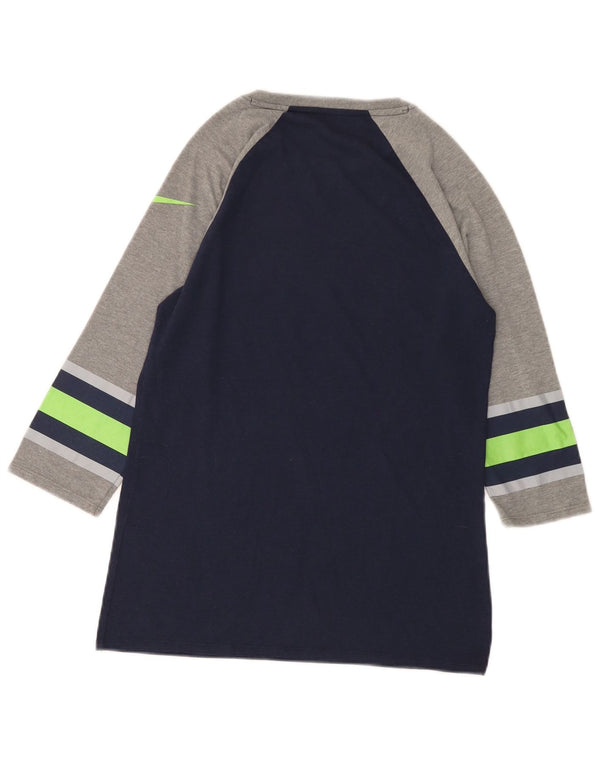 Nike Seattle Seahawks Graphic Top Manica a 3/4 da Uomo Small Blu Navy