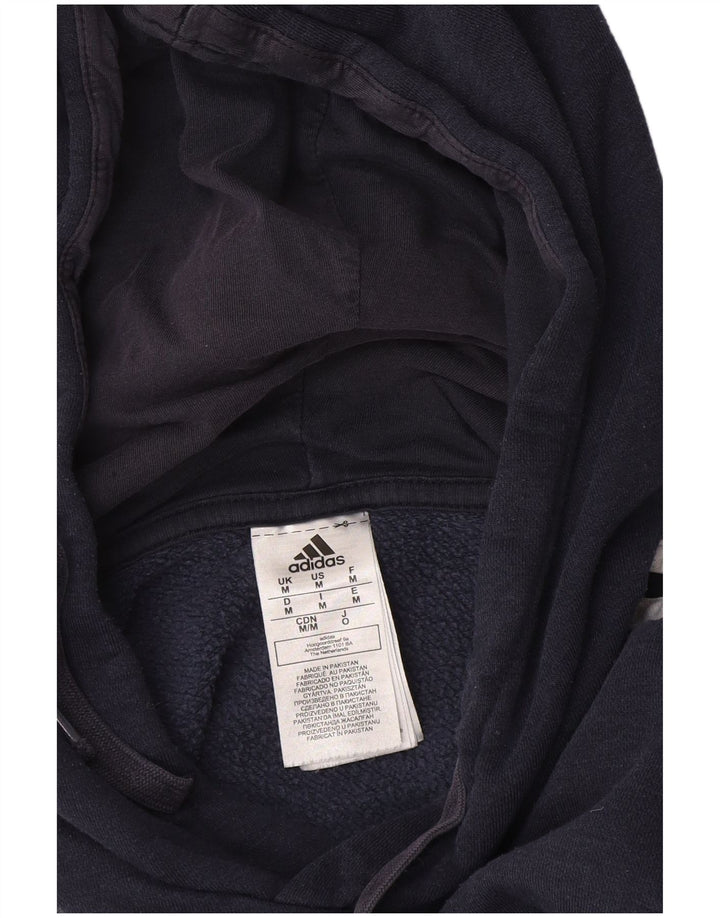 Felpa con cappuccio da uomo Adidas media in cotone blu navy