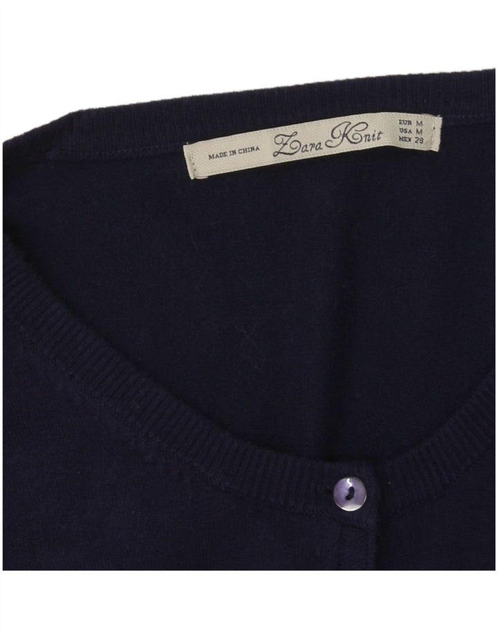 Maglione cardigan da donna Zara UK 14 blu navy medio