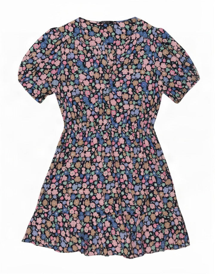 Abito a trapezio da donna Marks & Spencer UK 16 Grande motivo floreale multicolore