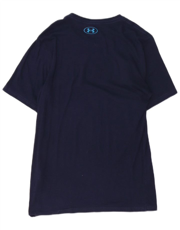 T-shirt grafica da uomo UNDER ARMOUR Top piccola in cotone blu navy