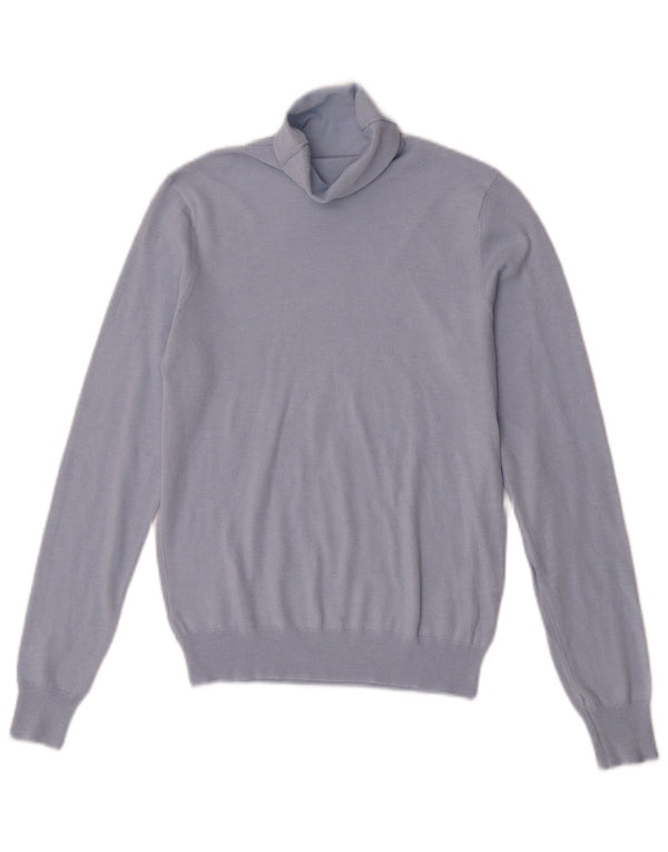 Maglione maglione collo alto da donna Zara UK 12 Blu medio