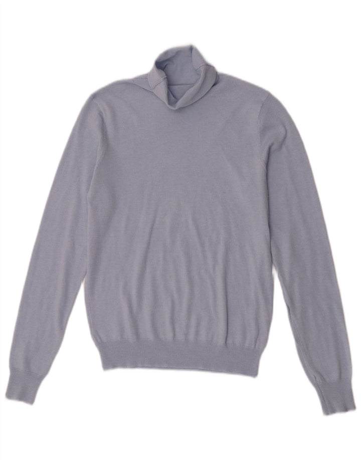 Maglione maglione collo alto da donna Zara UK 12 Blu medio
