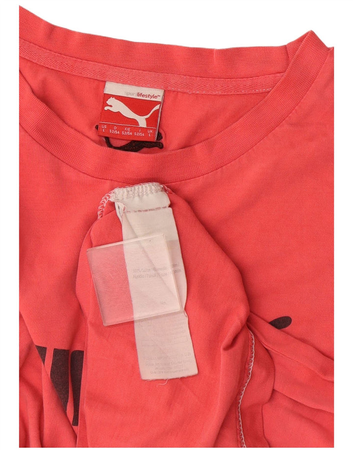T-shirt grafica da uomo Puma Top grande in cotone rosso