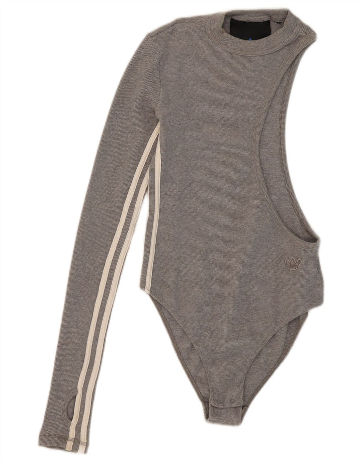 Body monospalla da donna Adidas UK 10 piccolo cotone grigio
