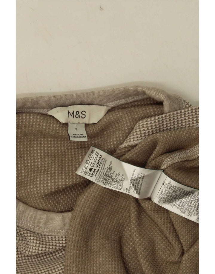 Marks & Spencer Top da uomo a maniche lunghe in cotone beige medio