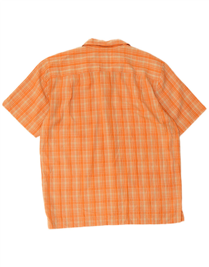 Camicia a maniche corte da uomo Quiksilver Large Orange Check Rayon