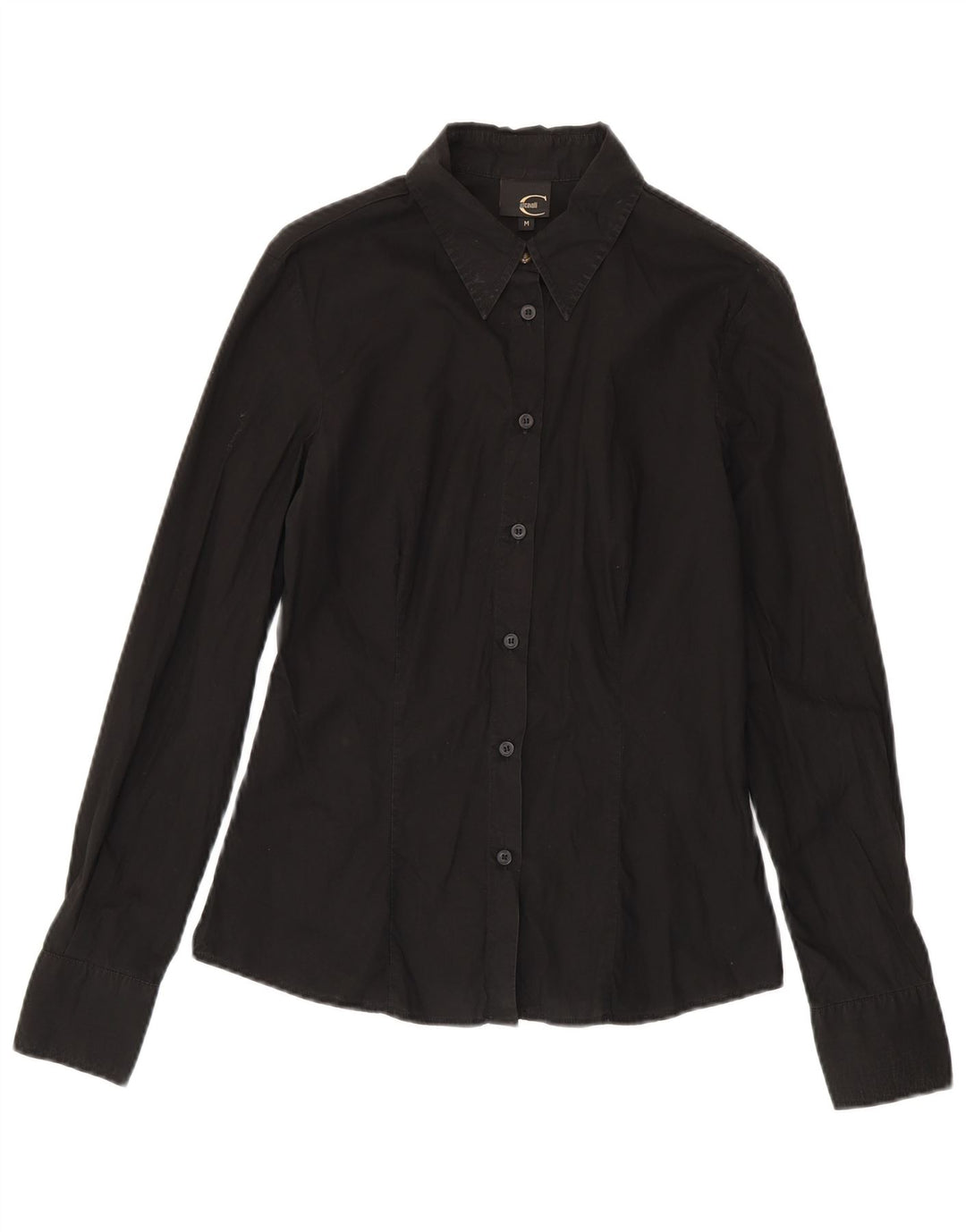 Camicia da donna Just Cavalli UK 12 cotone nero medio