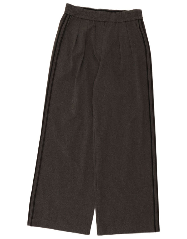 Marks & Spencer Womens Wide Leg Casual Trousers UK 10 Small W30 L29 Grey
