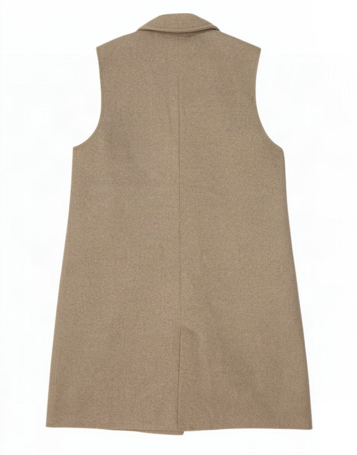Gilet lungo da donna Zara UK 16 grande beige