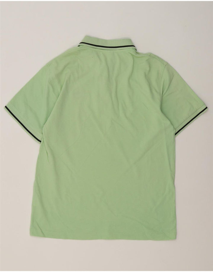 Polo Umbro da uomo in cotone a righe verde medio